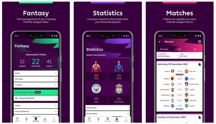 top 9 ung dung PremierLeague