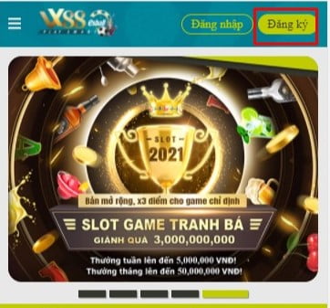 Đăng ký VX88 - Bước 1