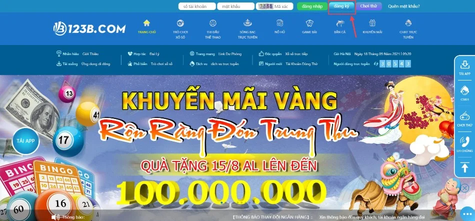 dang ky 123b.com - ca do mien phi