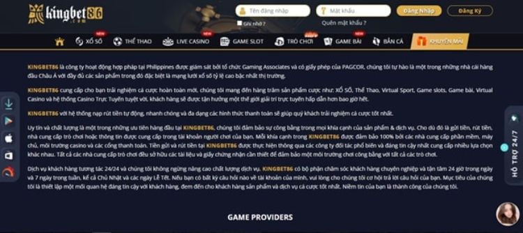 Giao diện hoạt động chính của nhà cái Kingbet86 Giao diện hoạt động chính của nhà cái Kingbet86