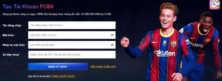 Điền đầy đủ và chính xác thông tin do FCB8 yêu cầu