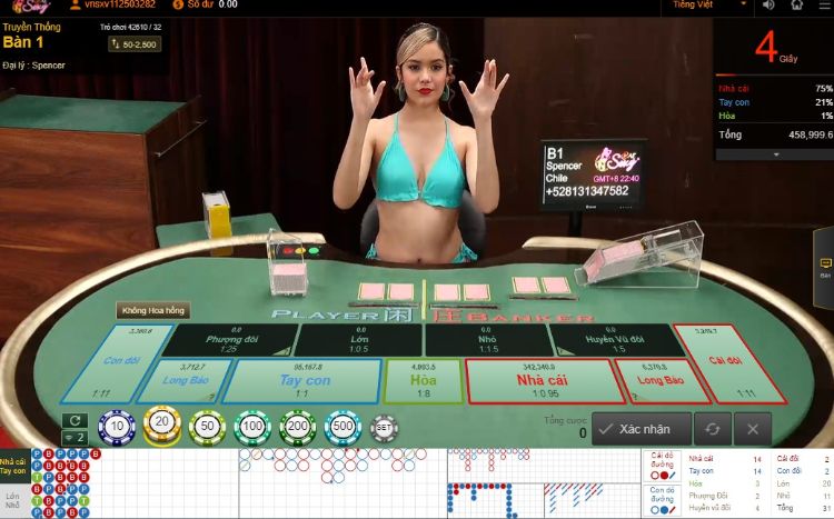 Đừng quên tương tác cùng dealer nữ xinh đẹp tại bàn Số Đỏ casino nhé Đừng quên tương tác cùng dealer nữ xinh đẹp tại bàn Số Đỏ casino nhé