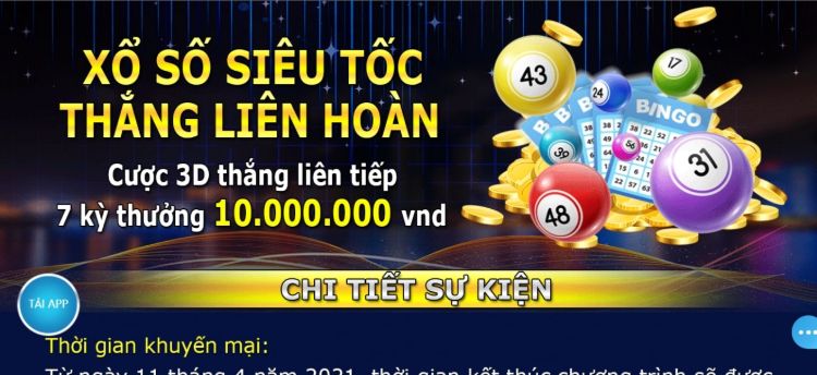 Thắng liên hoàn xổ số siêu tốc 123B nhận ngay phần quà khủng