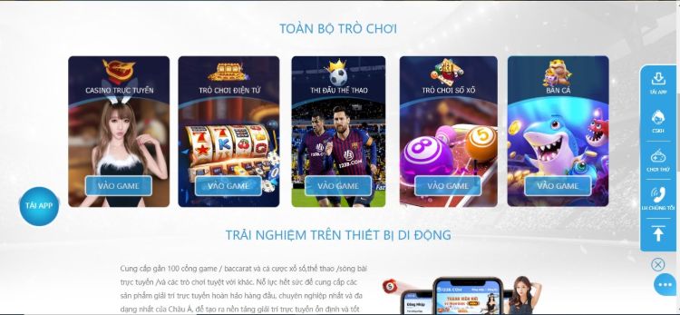 Thể thao, Casino live, Xổ số,... là sản phẩm chính của 123B