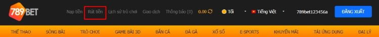 Tại thanh công cụ 789bet người chơi chọn Rút tiền Tại thanh công cụ 789bet người chơi chọn Rút tiền
