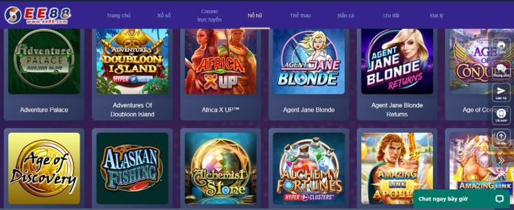 Kho trò chơi Slot games EE88 đa dạng về số lượng và nội dung Kho trò chơi Slot games EE88 đa dạng về số lượng và nội dung