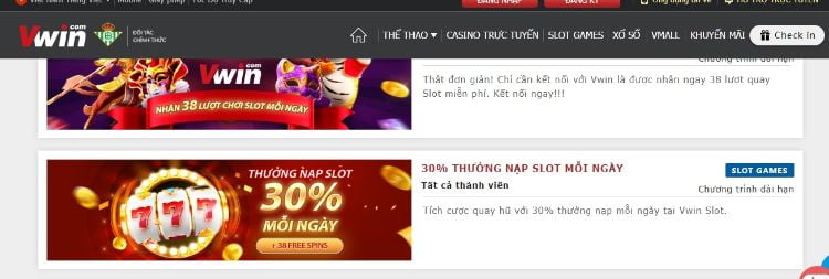 Slot game Vwin hỗ trợ khách hàng 30% giá trị nạp Slot game Vwin hỗ trợ khách hàng 30% giá trị nạp