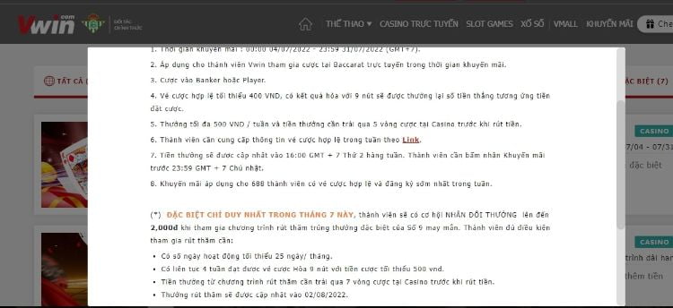 Chi tiết chương trình khuyến mãi số 9 Vwin Chi tiết chương trình khuyến mãi số 9 Vwin