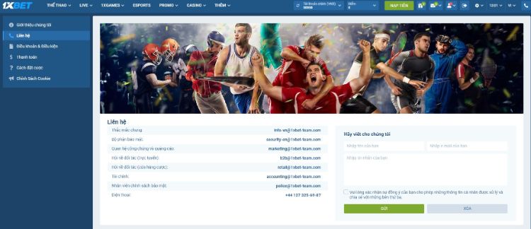 Bạn có thể liên hệ với 1xbet thông qua nhiều kênh khác nhau Bạn có thể liên hệ với 1xbet thông qua nhiều kênh khác nhau