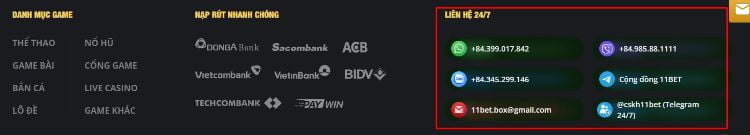 Bạn có thể liên hệ với 11bet thông qua nhiều kênh khác nhau Bạn có thể liên hệ với 11bet thông qua nhiều kênh khác nhau