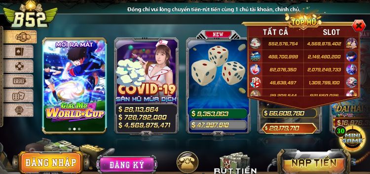 Giao diện hoạt động cá cược tại cổng game B52 Club Giao diện hoạt động cá cược tại cổng game B52 Club