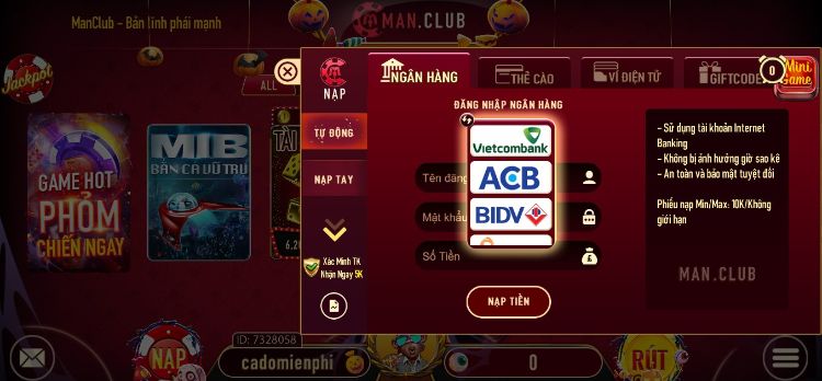Tốc độ xử lý giao dịch nạp rút tiền tại Man Club thuộc TOP 1 thị trường Tốc độ xử lý giao dịch nạp rút tiền tại Man Club thuộc TOP 1 thị trường
