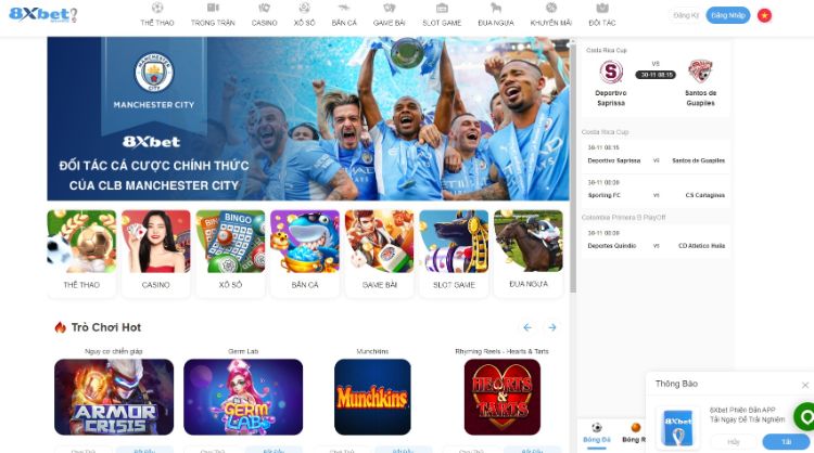 nhà cái uy tín 8xbet sử dụng gam màu trắng và xanh làm chủ đạo