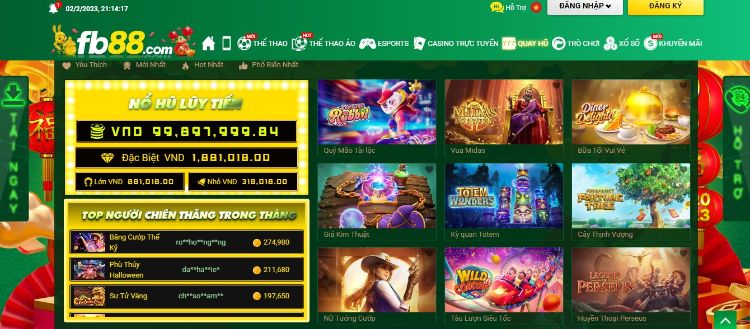 Giải thưởng Nổ hũ tại FB88 có thể lên đến hàng tỷ đồng Giải thưởng Nổ hũ tại FB88 có thể lên đến hàng tỷ đồng